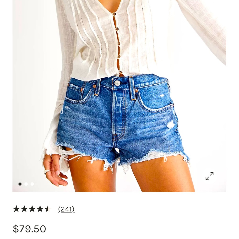 Levi’s 501 high rise short denim shorts